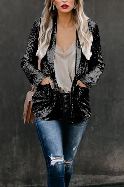 Jocelyn® | Langarm-Blazer mit Pailletten und Revers