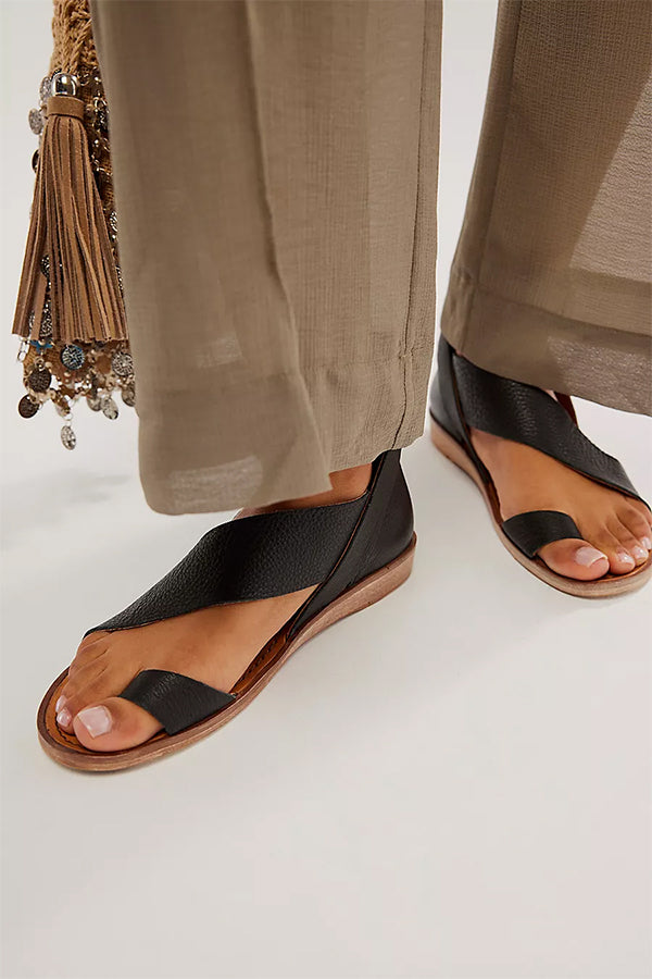 Yasmine | Zehenring-Schnalle Flache Sandalen für Damen