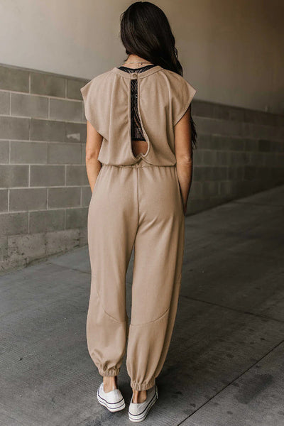 Yazmín® | Jogger-Jumpsuit mit Flügelärmeln, offenem Rücken und Kordelzug