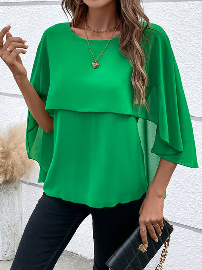 Zelia® | Elegante einfarbige Lagenbluse