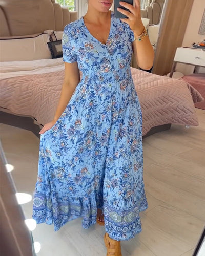 Gilda® | Kleid mit Blumendruck und V-Ausschnitt (Frühlingsangebot)