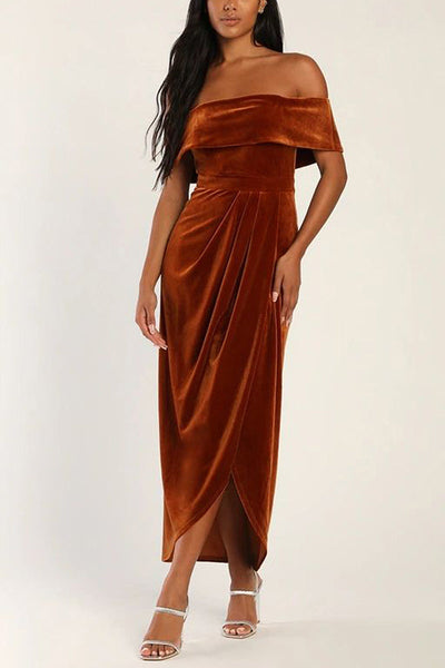 Lorelei® | Elegantes One-Shoulder-Schlitzkleid aus Samt