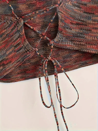 Melanie | Elegantes Rückenfreies Stricktop mit Spaghettiträgern