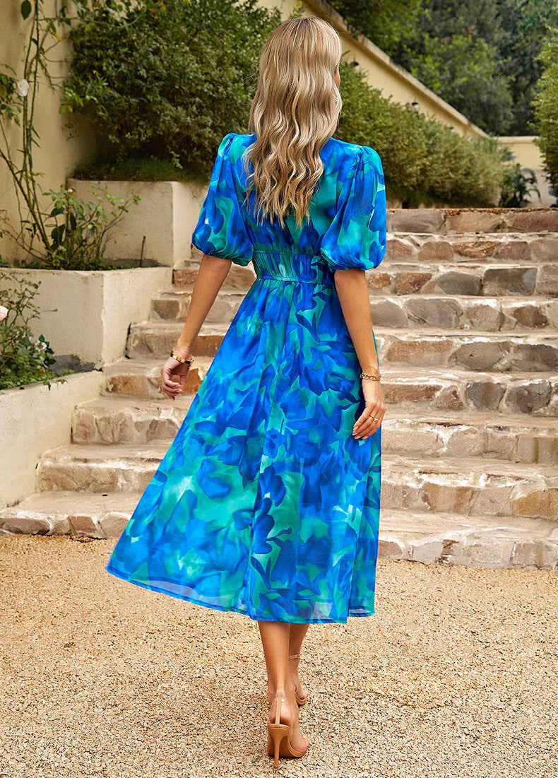 Zully® | Langes Kleid mit V-Ausschnitt für Frauen jeden Alters