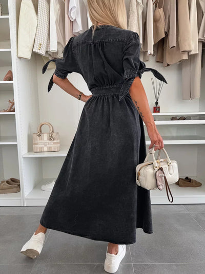 Feminines Midikleid | Taillierter Schnitt & Knopfleiste | Romantischer Look