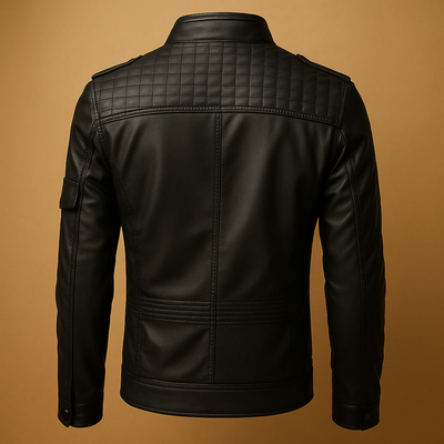 Jasper | Wattierte Lederjacke mit Stehkragen für Herren