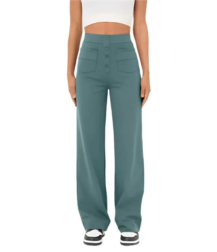 Shaira – Damen Elastische High-Waist-Hose