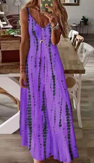 Reilly® | Gefärbtes, gestreiftes Spaghettikleid