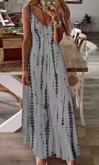 Reilly® | Gefärbtes, gestreiftes Spaghettikleid