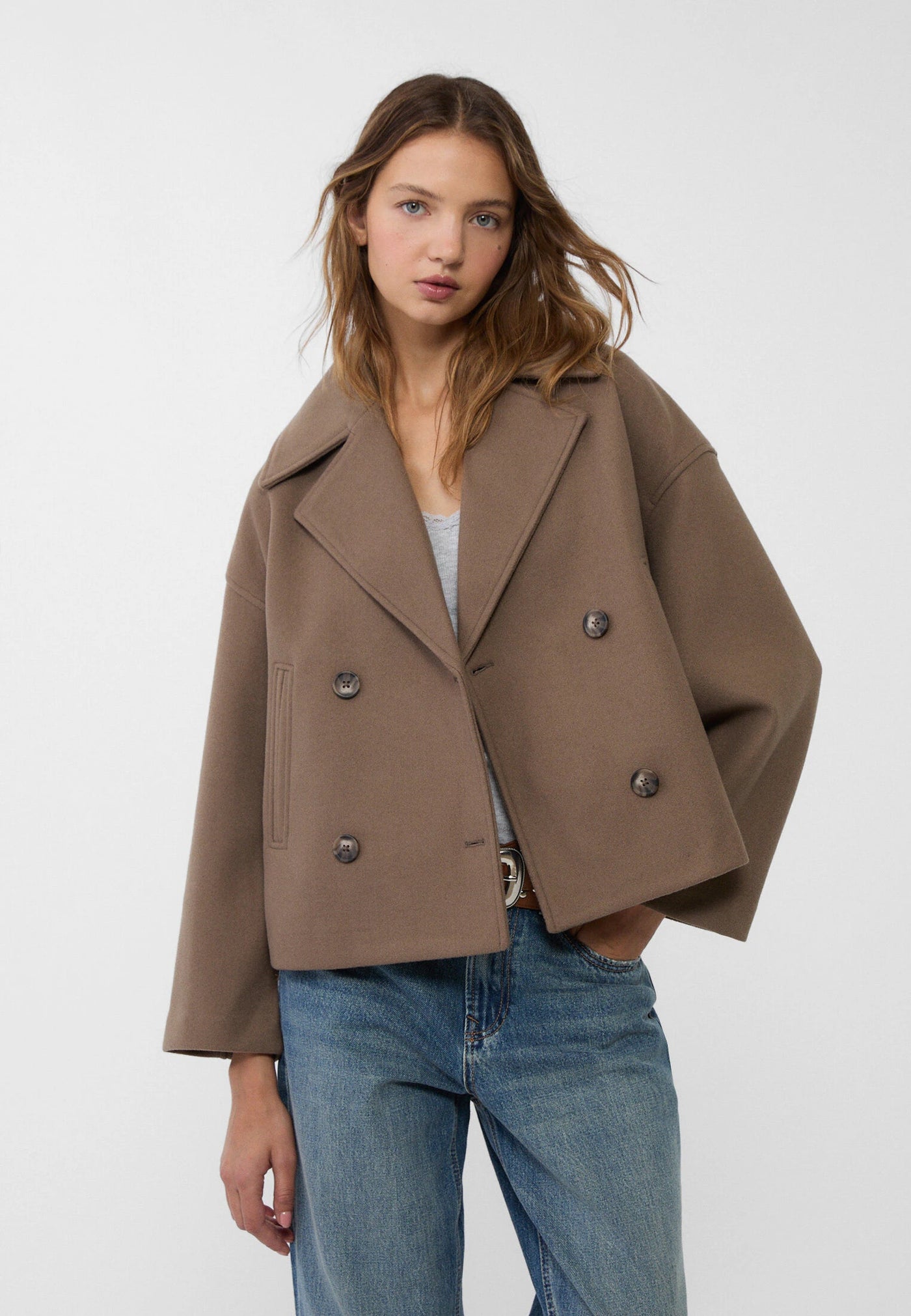 Eleganter Damen Zweireihiger Kurzmantel