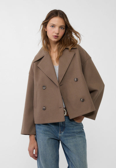 Eleganter Damen Zweireihiger Kurzmantel