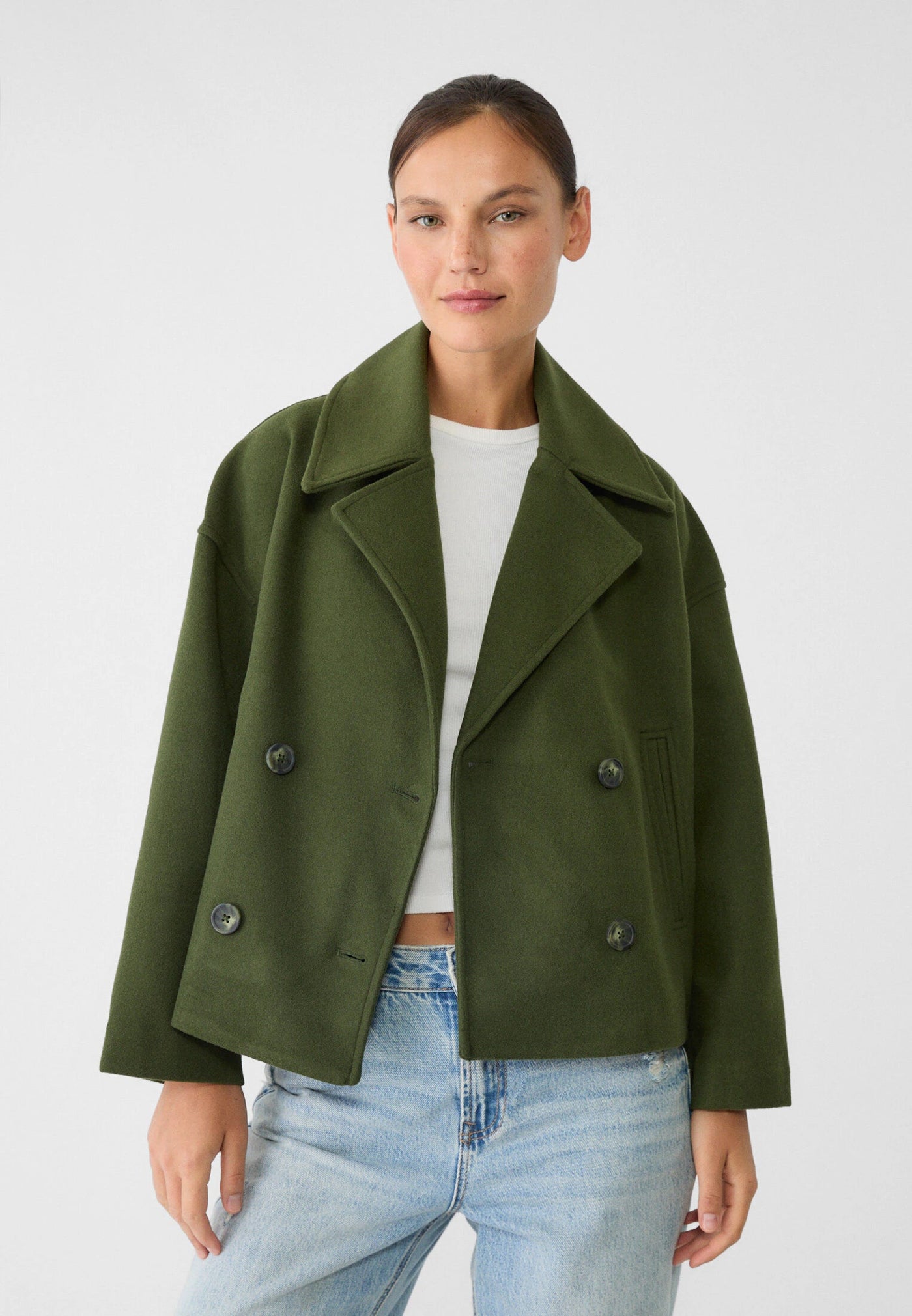 Eleganter Damen Zweireihiger Kurzmantel