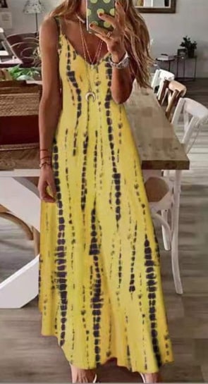 Reilly® | Gefärbtes, gestreiftes Spaghettikleid