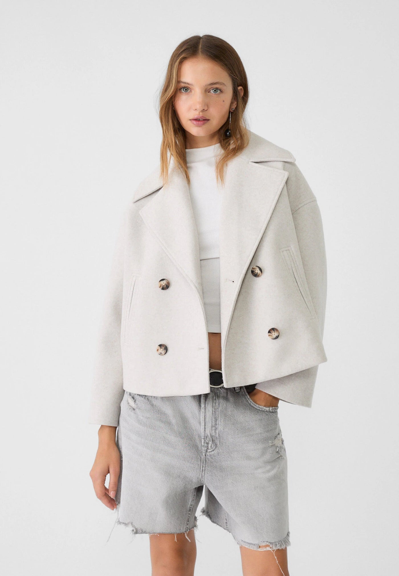 Eleganter Damen Zweireihiger Kurzmantel
