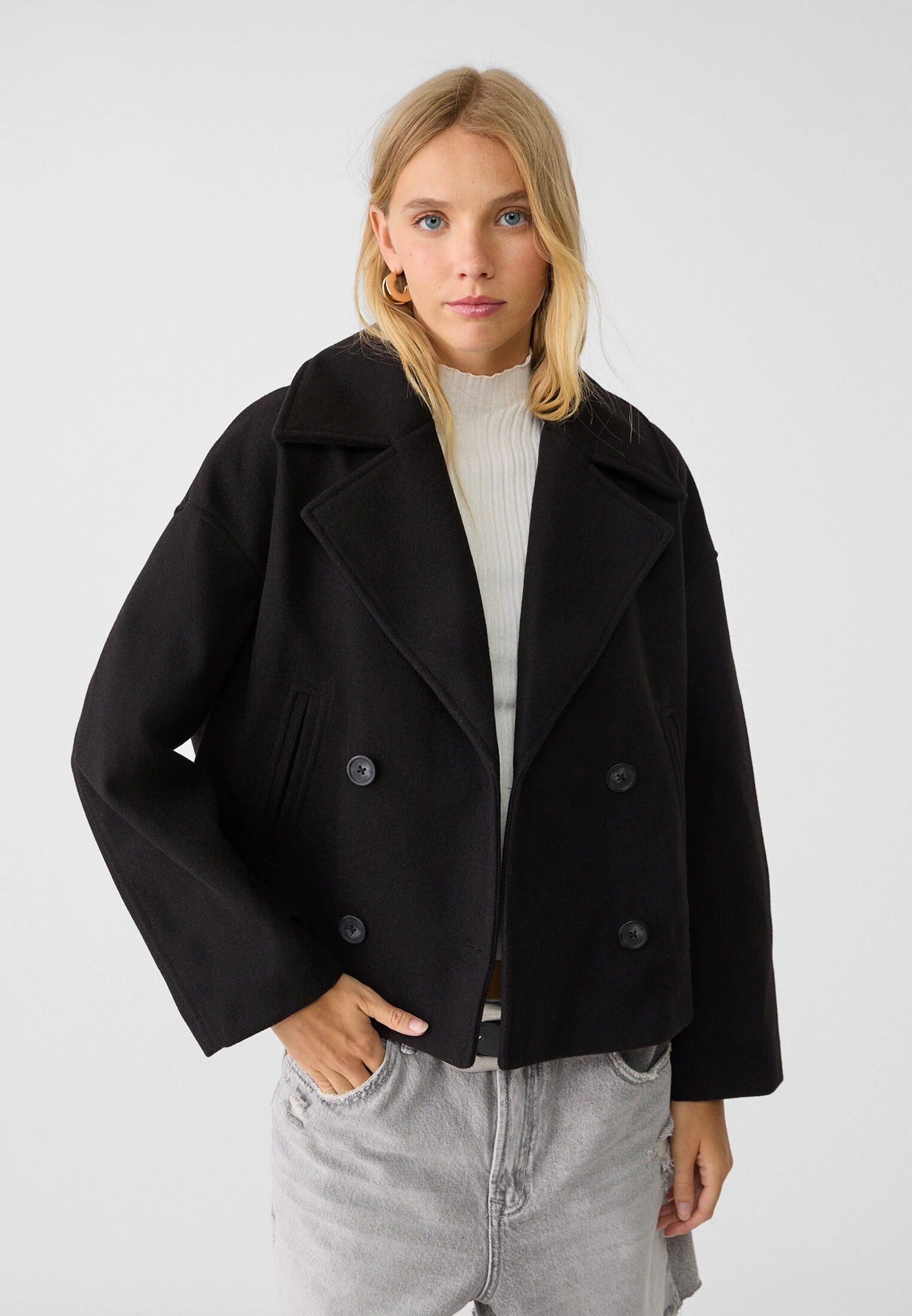 Eleganter Damen Zweireihiger Kurzmantel