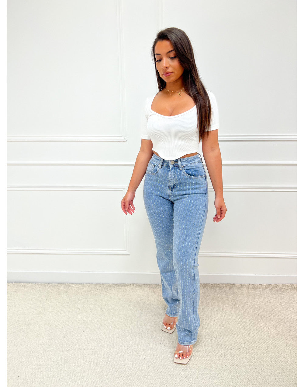 Bibi | High-Waist Jeans mit Strass