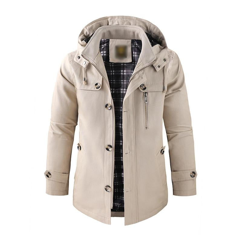 Herren Kapuzenjacke mit Knopfleiste
