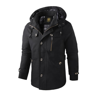 Herren Kapuzenjacke mit Knopfleiste