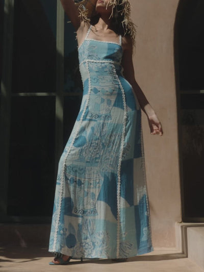 Spring® | Langes Kleid mit einfacher Krawatte im Rücken