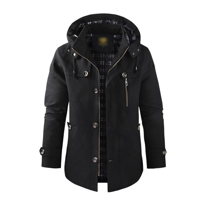 Herren Kapuzenjacke mit Knopfleiste
