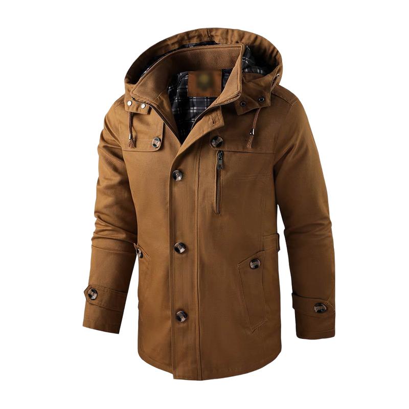 Herren Kapuzenjacke mit Knopfleiste