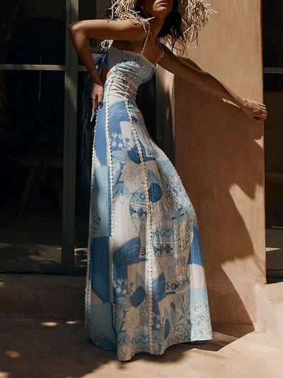 Spring® | Langes Kleid mit einfacher Krawatte im Rücken