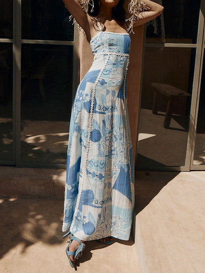 Spring® | Langes Kleid mit einfacher Krawatte im Rücken