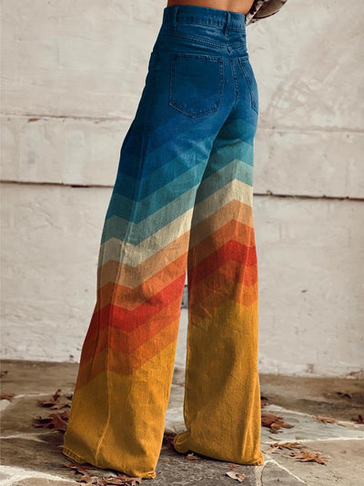 Weite hose mit muster