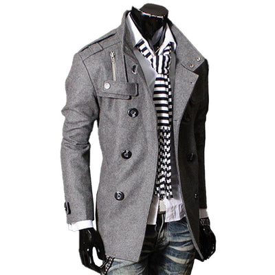 Eleganter Zweireiher-Mantel für Herren
