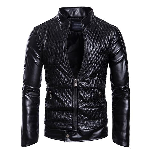 Herren Stehkragenjacke mit Reißverschlusstaschen