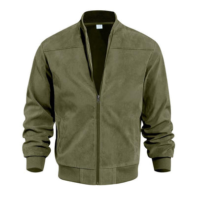 Herren Vintage Wildlederjacke mit Stehkragen
