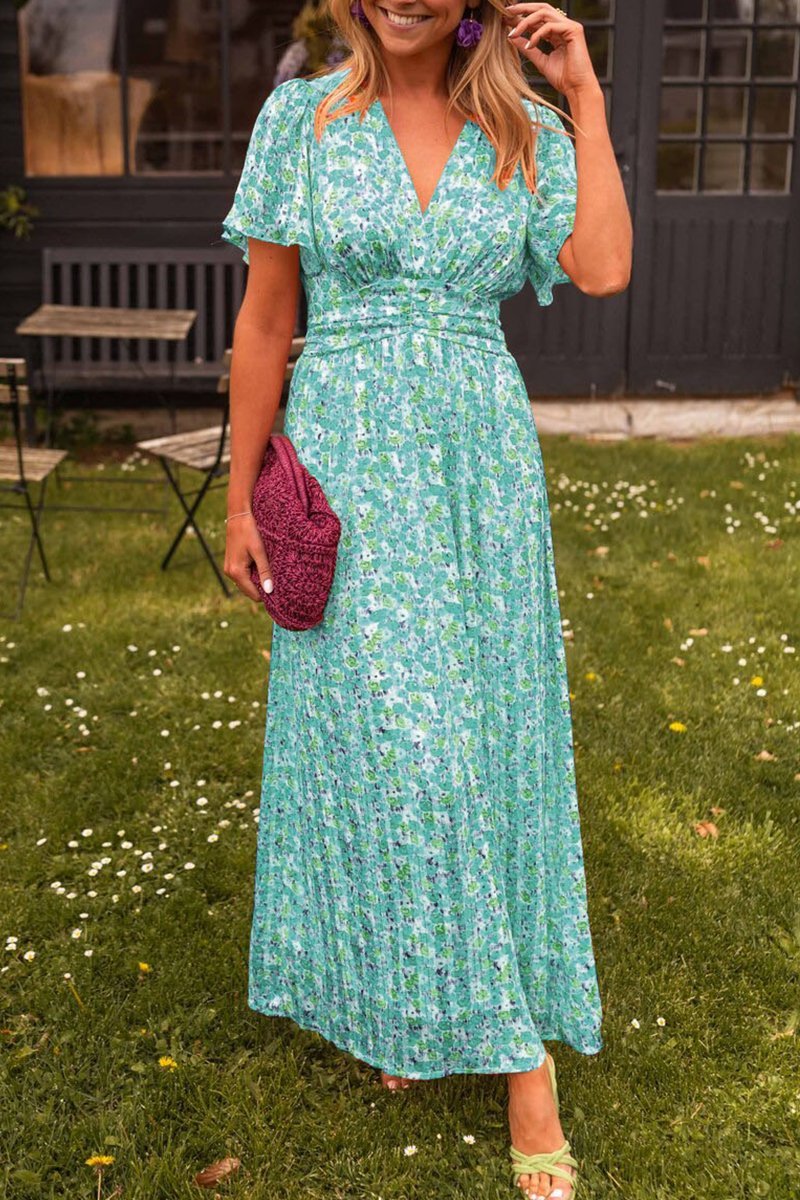 Maxikleid mit Blumenprint | Flatterärmel | Femininer Sommerlook