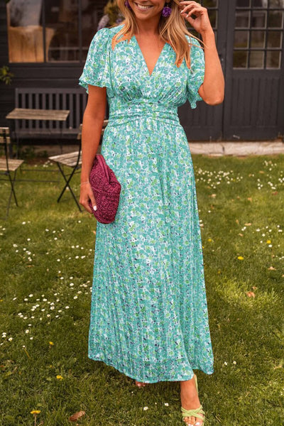 Maxikleid mit Blumenprint | Flatterärmel | Femininer Sommerlook