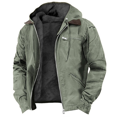 Herren Winterjacke | Lässig mit Kapuze und Reißverschlusstaschen