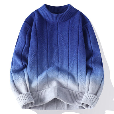 Gemütlicher Strickpullover | Strukturmuster & moderner Verlauf | Lässiger Stil