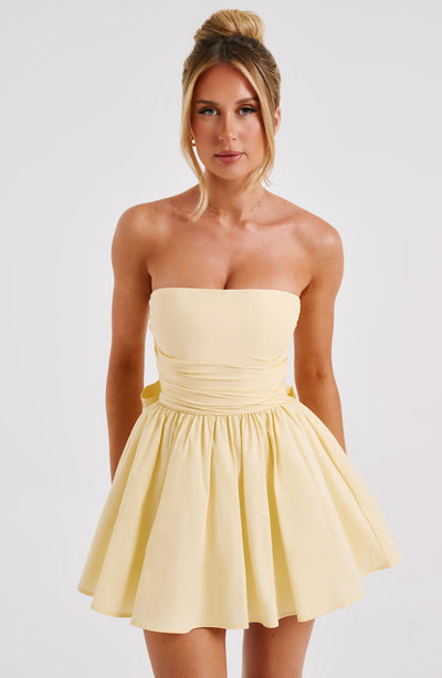 Katrina Mini Kleid in Zitronenfarbe