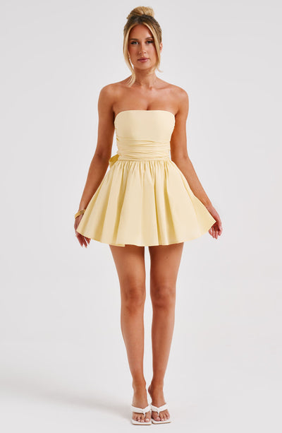 Katrina Mini Kleid in Zitronenfarbe
