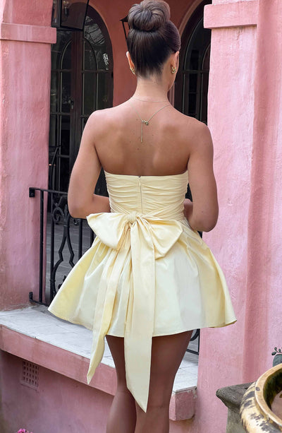 Katrina Mini Kleid in Zitronenfarbe
