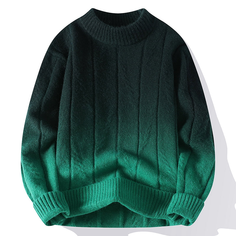 Gemütlicher Strickpullover | Strukturmuster & moderner Verlauf | Lässiger Stil