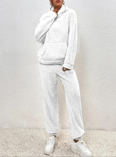Damen Gemütlicher Teddy Hausanzug | Zweiteilig Warm