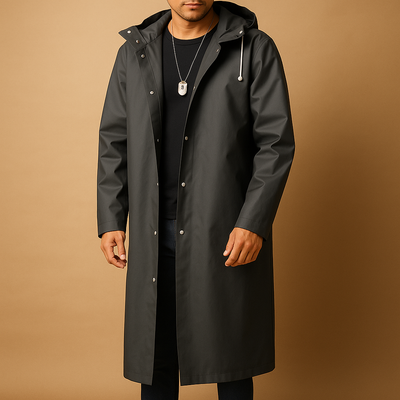 Lange wasserdichte Regenjacke aus EVA für Herren | Niels