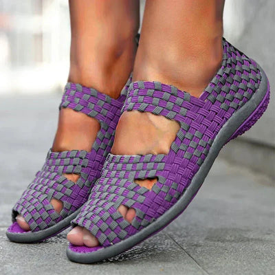 Gewebte Sandalen | Elastisches Design | Bunter Komfort-Look