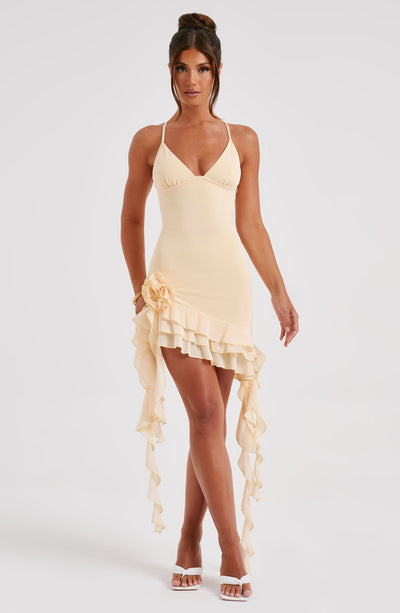 Lilabelle Mini-Kleid in Zitronenfarbe