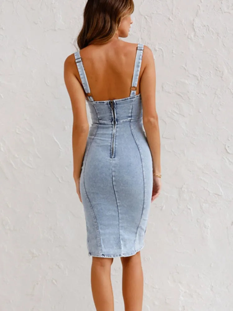 Figurbetontes Kleid | Ärmelos | Reißverschluss-Detail