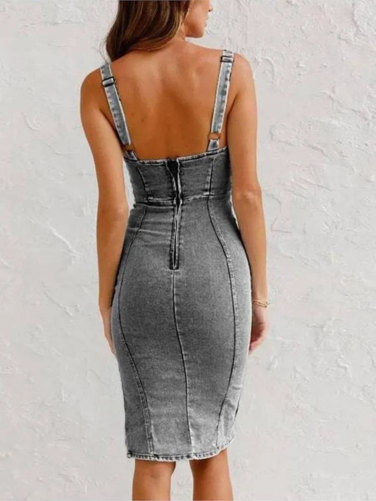 Figurbetontes Kleid | Ärmelos | Reißverschluss-Detail