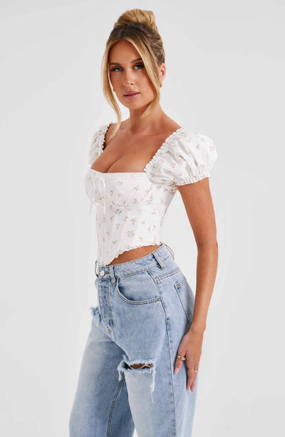 Matilda Corset - Blush Floral Pattern
