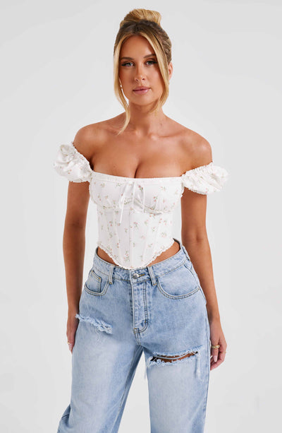 Matilda Corset - Blush Floral Pattern