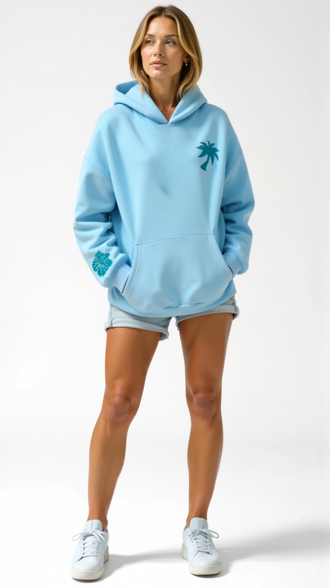 Bequemer bestickter Kapuzenpulli