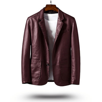 Klassische Reverskragen Lederjacke