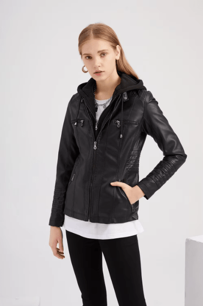 Cleo | Biker Jacke mit Kapuze